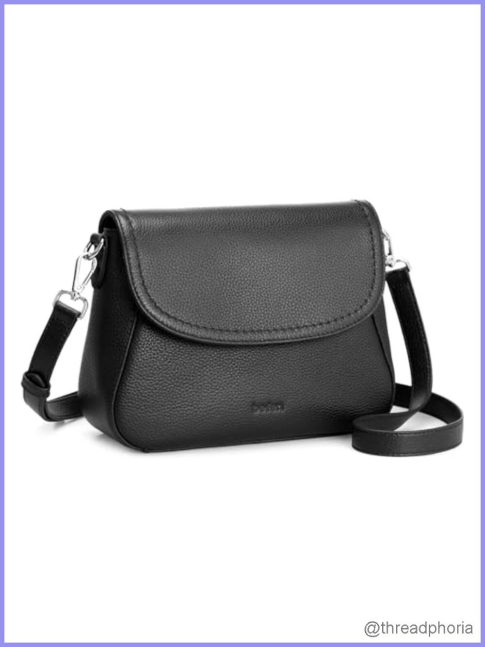 Genuine Leather Saddle Crossbody Bag Women RFID Blocking Flap Purse Handbag